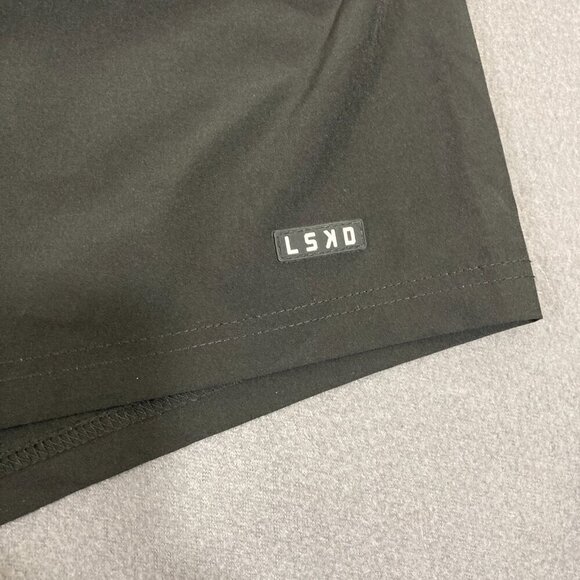 LSKD Mens Shorts Size Large Black Stretch Drawstring Pockets 5” Inseam Linerless - Picture 3 of 7